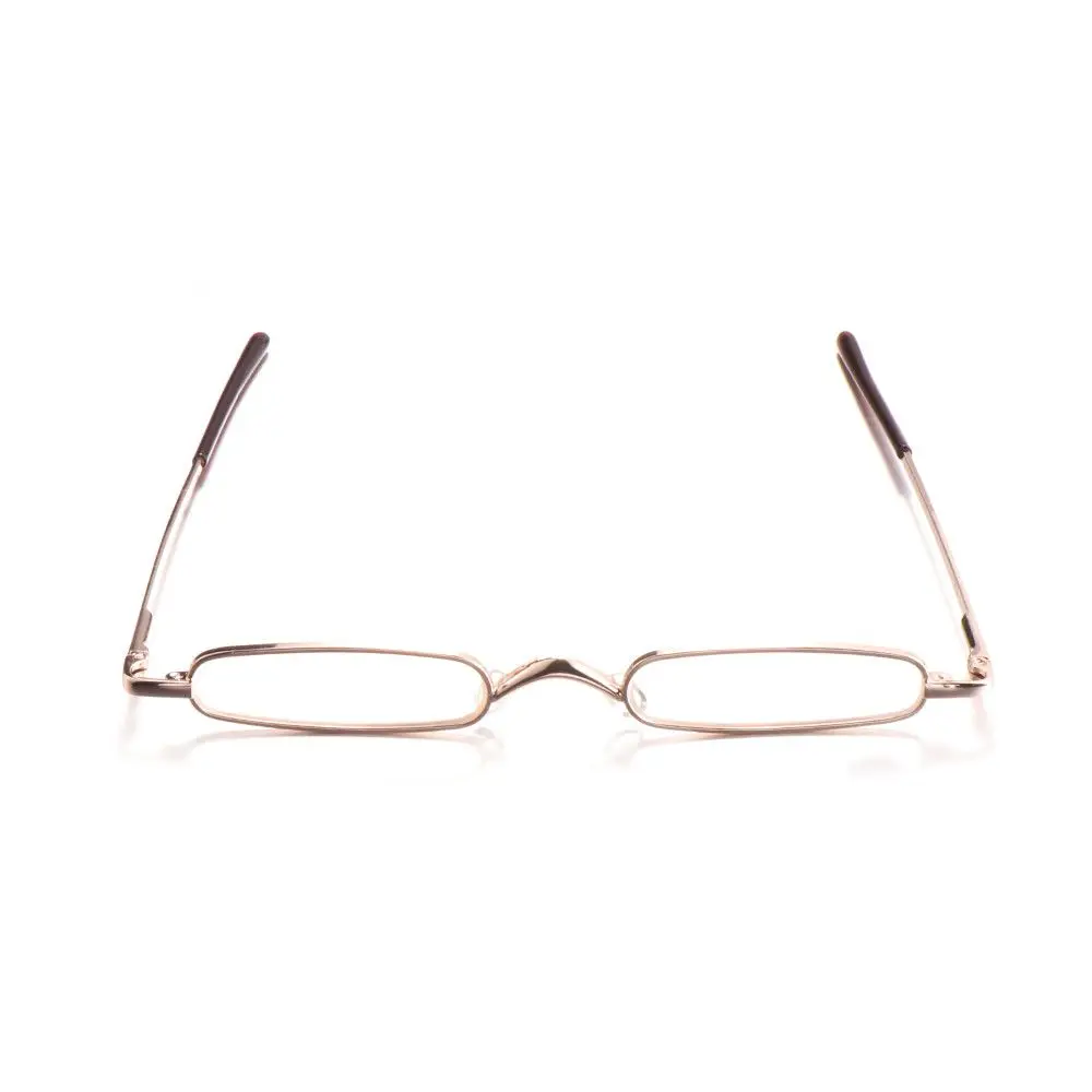 Glasses Spring Hinge Metal Frame Readers Eyeglasses with Portable Pen Clip Case Mini Reading Glasses Blue Light Blocking