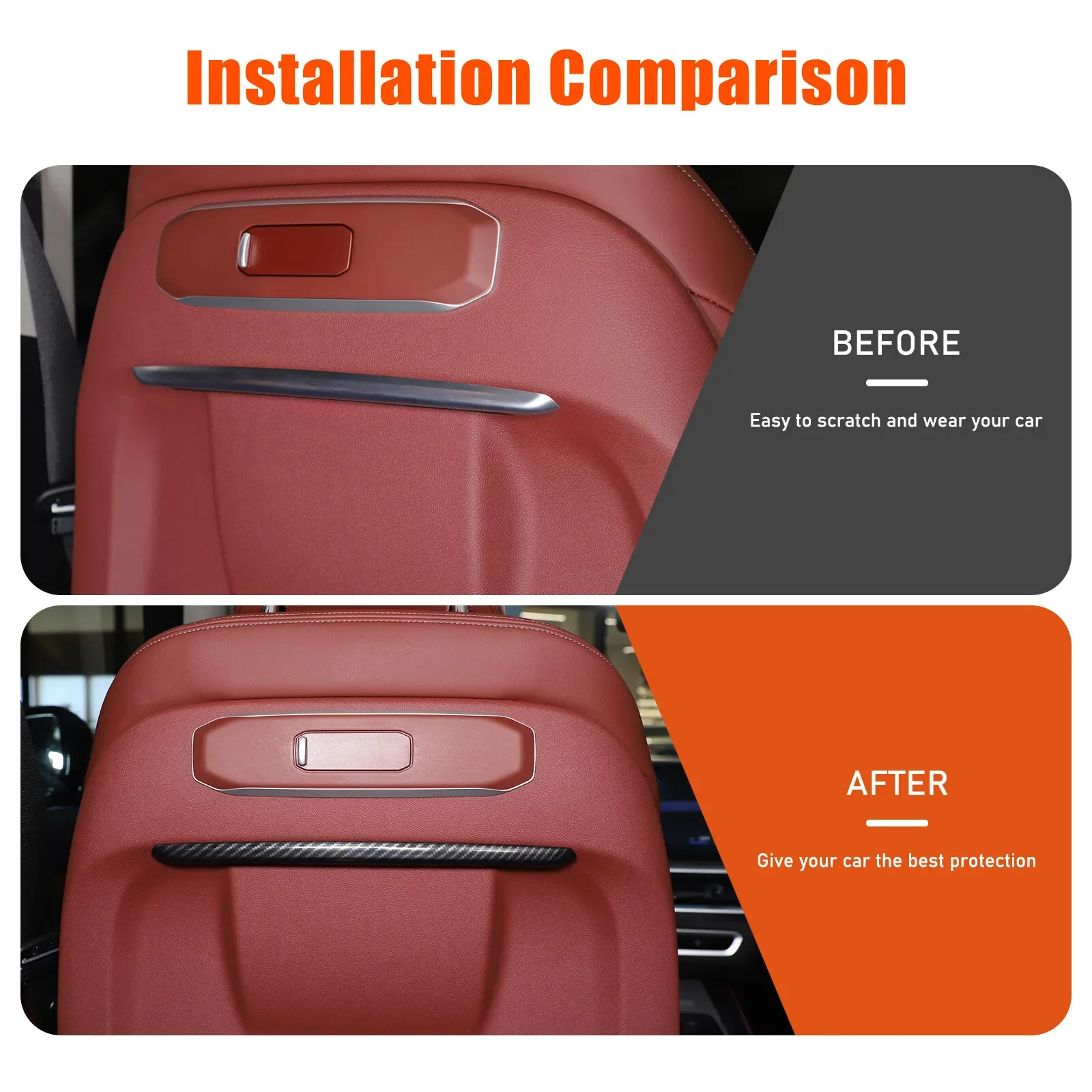 

Car Interior Drivers Passenger Seat Back Trim For BMW X5 G05 2.0T 2023-2025 2PCS ABS Carbon Fiber Decorative Cover Accessories