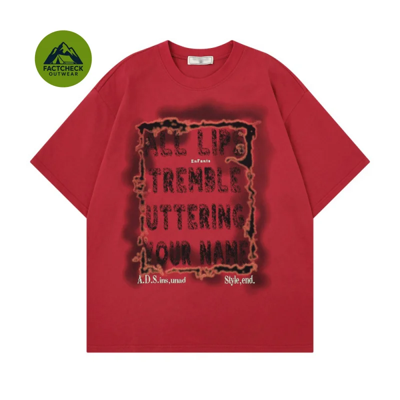 FACTCHECK High Quality EU US Size Letter print short sleeve shirtTShirt