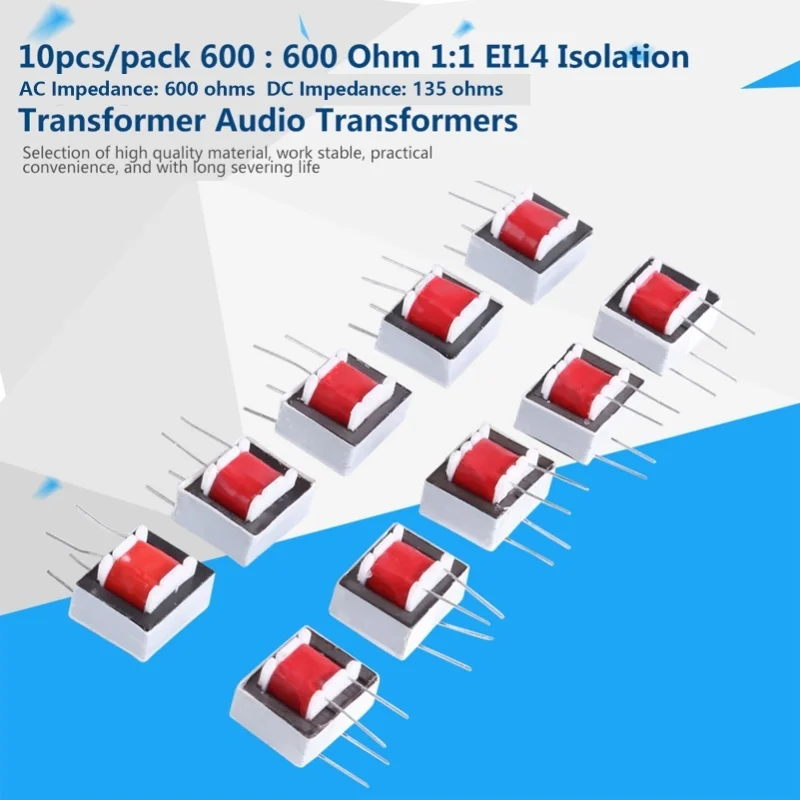 

10pcs/Pack 600 : 600 Ohm 1:1 EI14 Isolation Transformer Audio Transformers