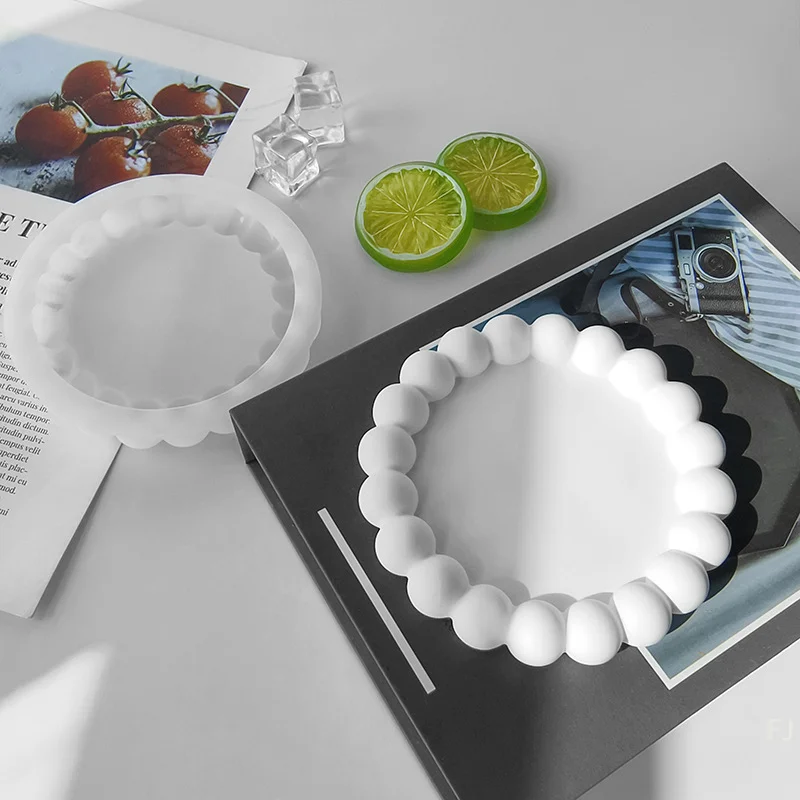 

[YU]Bubble Lace Cup Pad Silicone Molds DIY Cement Nordic Plaster Coaster Round Tray Pottery Mould Home Decor Handicrafts Gift