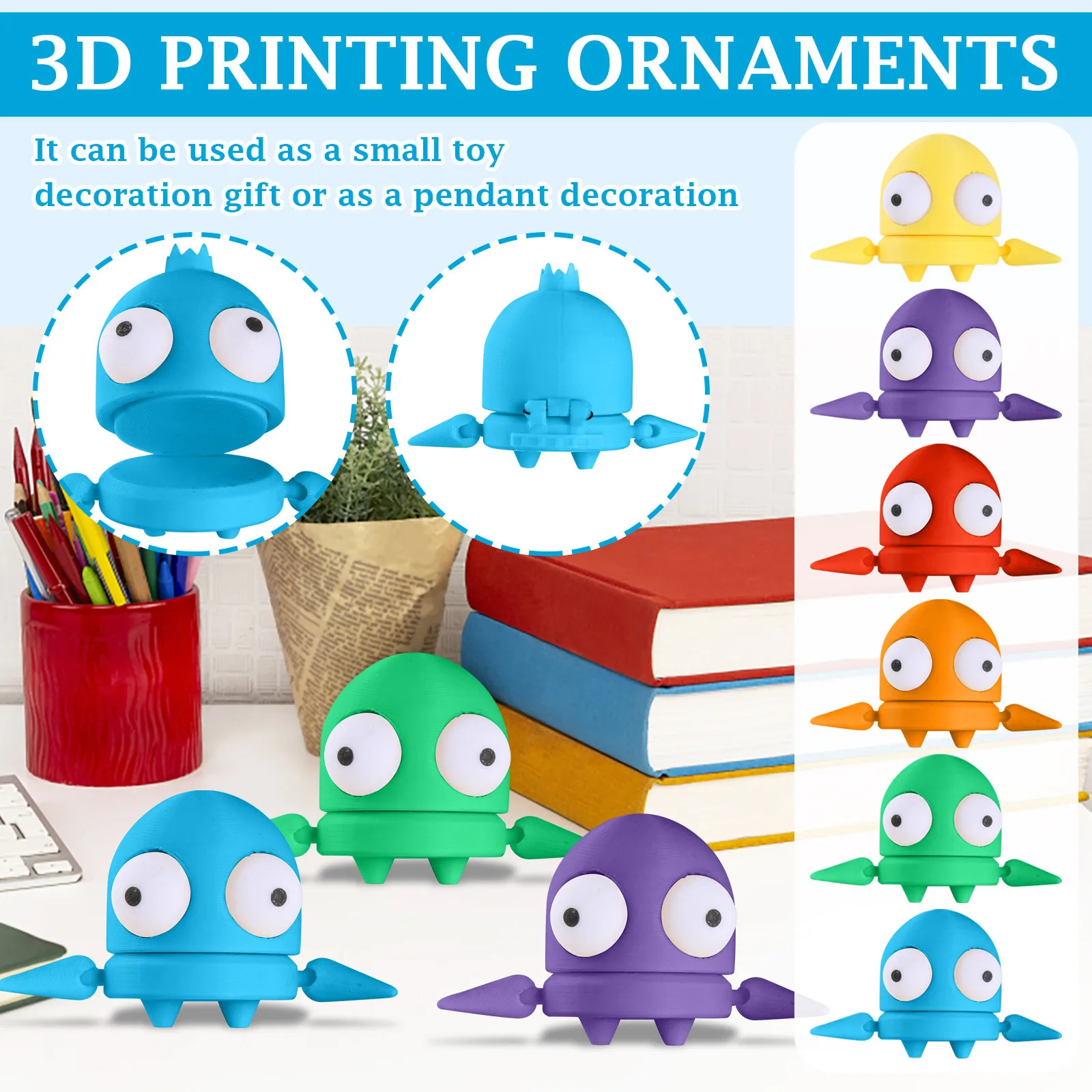 Giocattoli Repo Stampa 3d Ornamenti carini Divertenti ornamenti da tavolo accovacciati Ornamenti di gioco Repo Postura Mostro dagli occhi grandi Giocattoli Regali