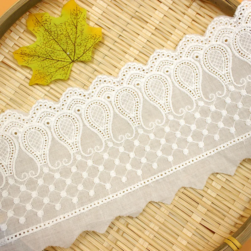 

30Yards High Quality Ivory 11cm Width Cotton Lace Fabric Cloth Lace Trim DIY Hand Sewing Embroidery Clothes Accessories New