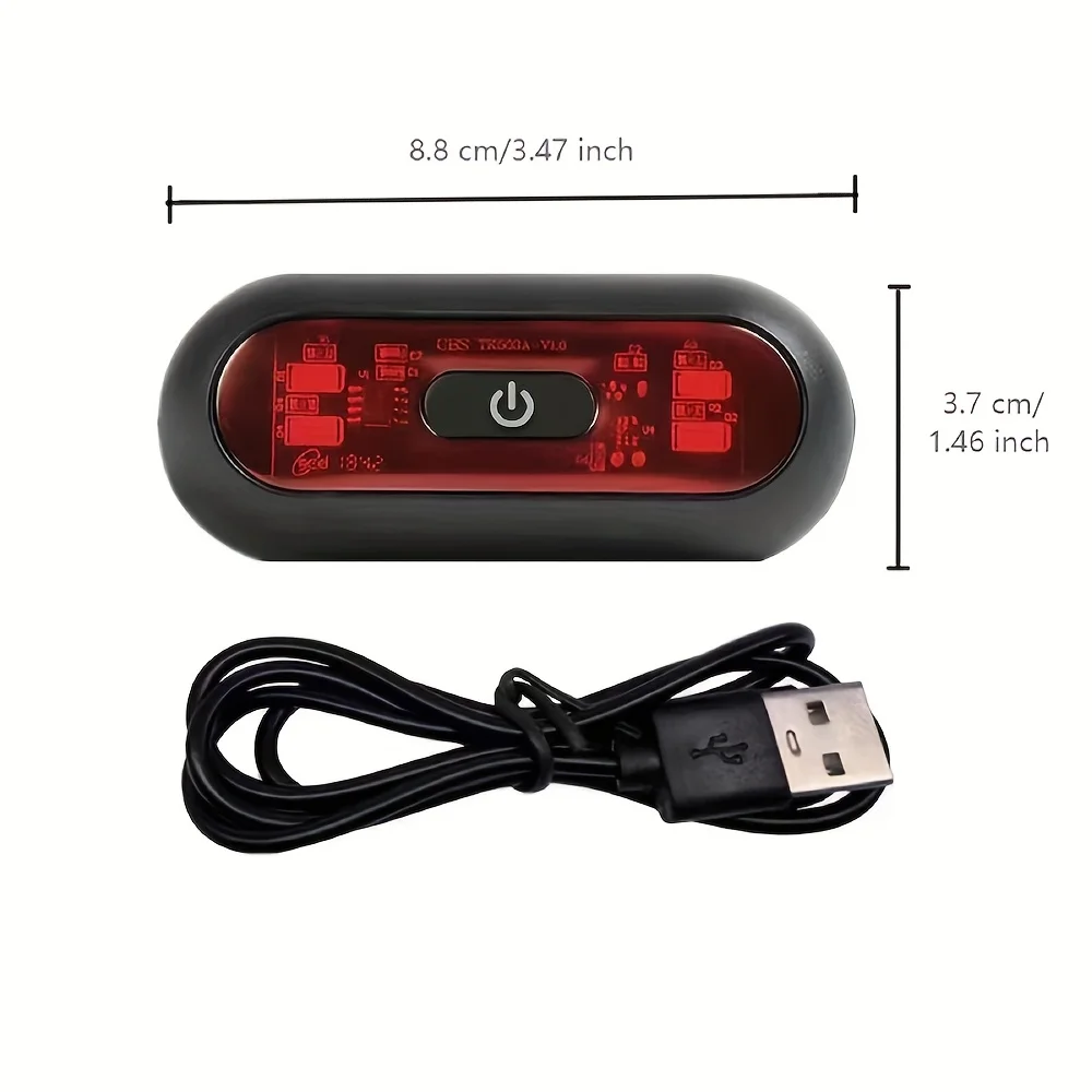 1 Helmet LED Taillight Mini USB Rechargeable Flashlight Bicycle Helmet Light 4