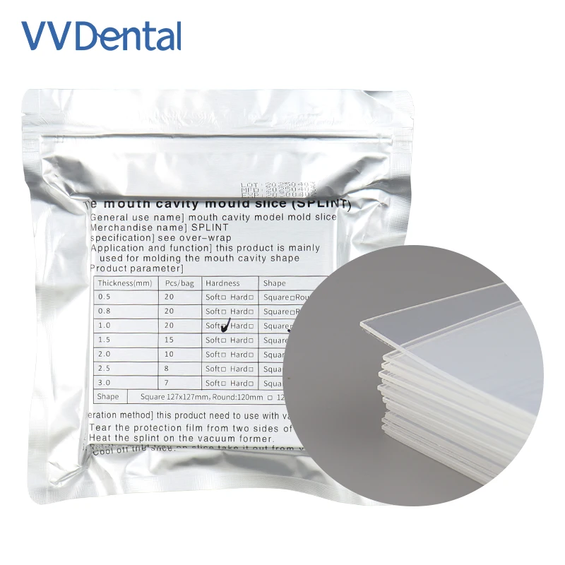 10/15/20PCS Orthodontic Piece Compression Die Vacuum Forming Machine Diaphragm Laminated Film Orthodontic Retainer Piece Sheet