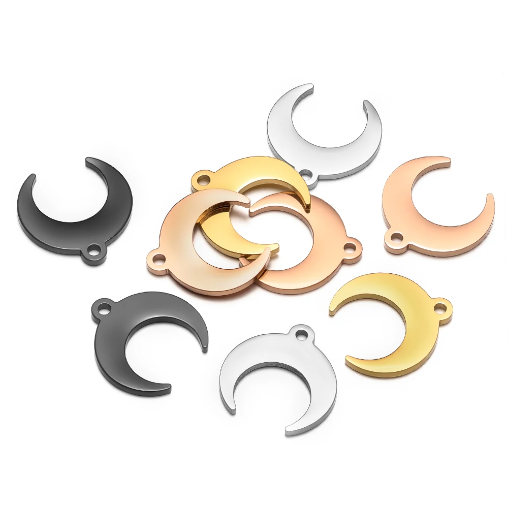 

5 шт. золотого цвета из нержавеющей стали бычий рог подвески лунные ожерелья для самостоятельного изготовления ювелирных изделий подвески ручной работы браслеты аксессуары