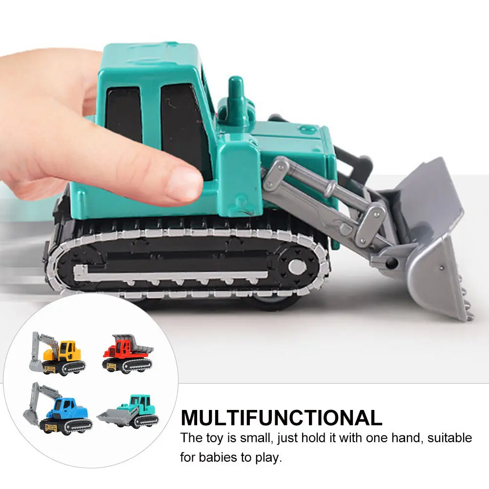 Voiture d'ingénierie rétractable en alliage, 4 pièces, Simulation de véhicule, cadeau interactif pour enfants, modèle de voiture d'ingénierie pour cadeaux de fête