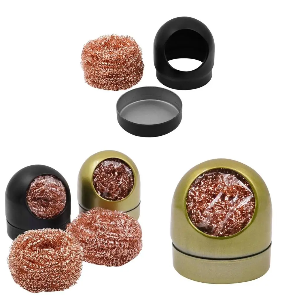 

Soldering Tip Cleaner Solder Tip Cleaning Wire and Holder Soft Coiled Brass Tip
