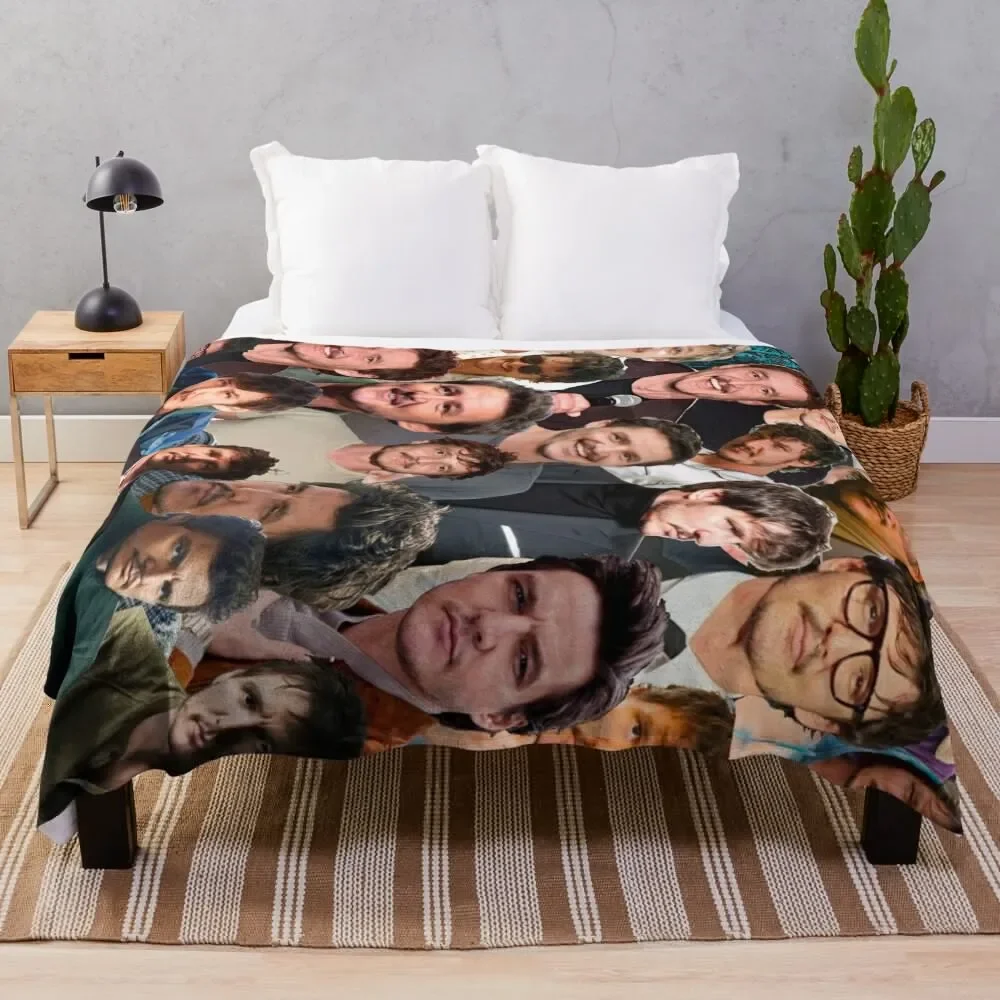 

Pedro Pascal Photo Collage Throw Blanket Flannel Decoratives Soft Beds warm for winter Blankets