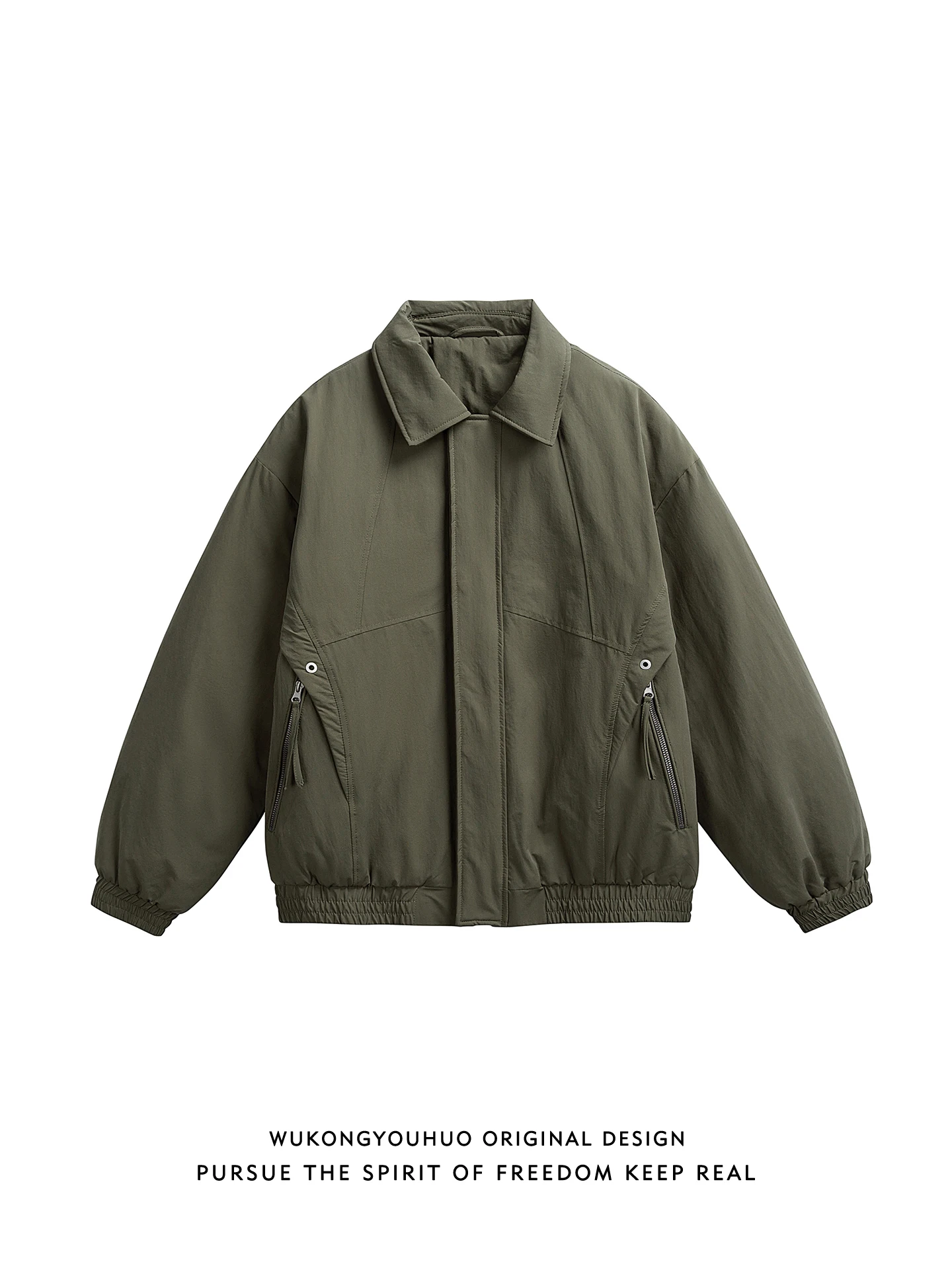 

Модный хлопковый джатовый воротник в стиле ретро, свободный крой, повседневный Sle для пар, молодежный дизайн, длинная застежка-молния