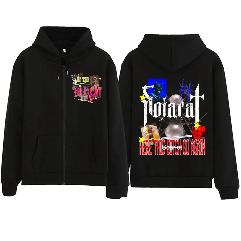 

Doja Cat The Scarlet Tour 2024 Zipper Hoodie Harajuku Pullover Tops Popular Music Sweatshirt