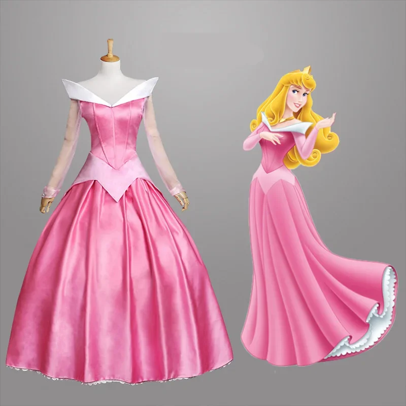 Halloween adult sleeping beauty blue dress Princess Aurora pink dress costume deluded stage dress S- XL accept custom order