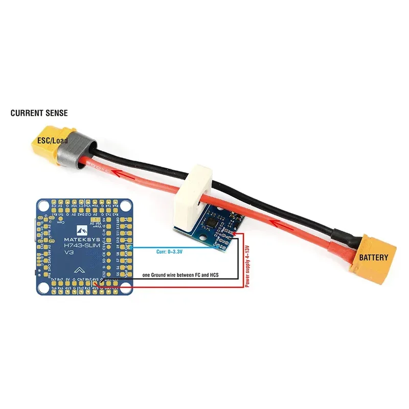 MATEKSYS SENSORE DI CORRENTE HALL 150A HCS-150A per H743 Slim V3 Controllore di volo RC FPV Multirotore Aereo Ad Ala fissa Parti FAI DA TE