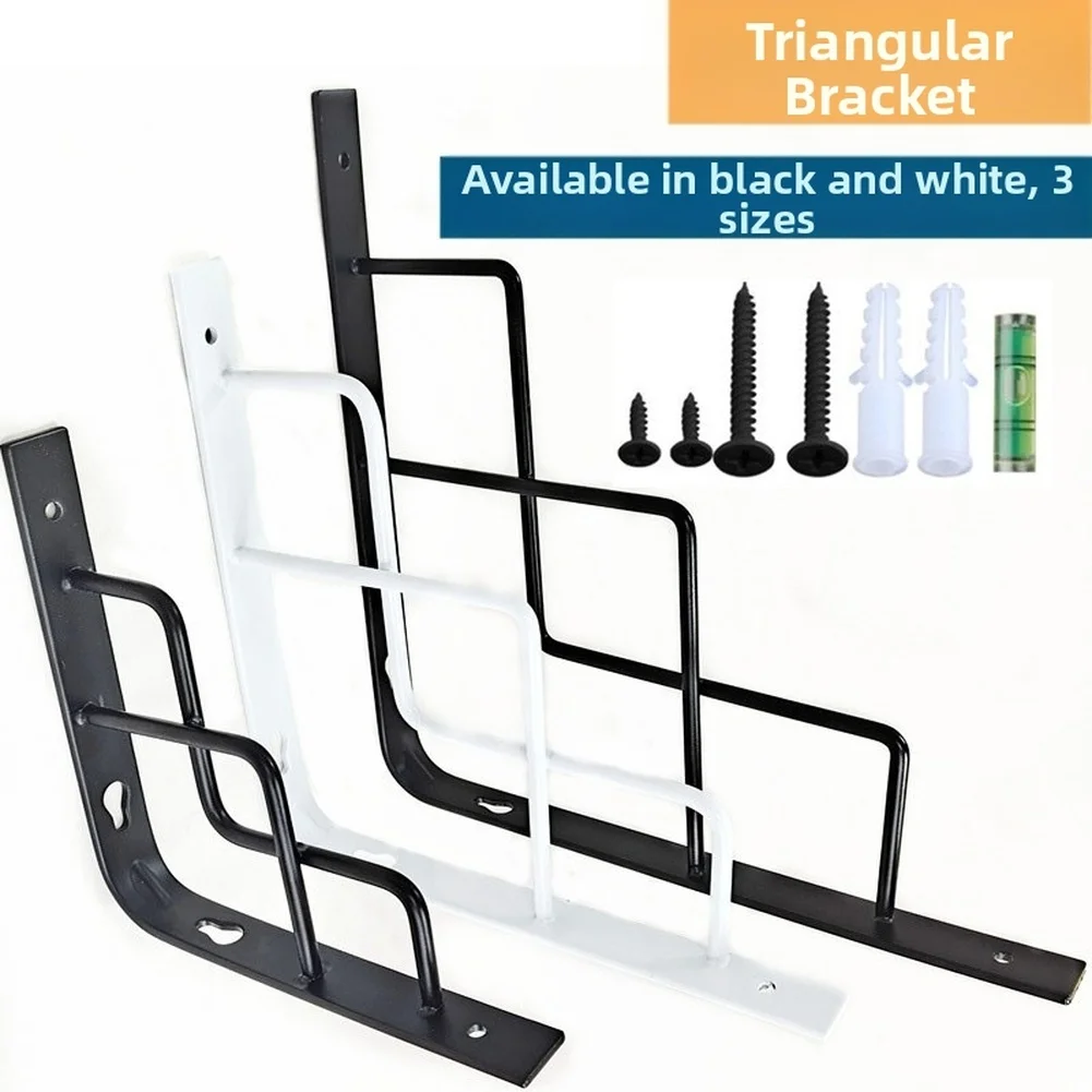 Iron Triangle Bracket Shelf Support Holder Black White 3 Sizes For Table Funiture Floating Shelf Triangle Bracket Bookshelf