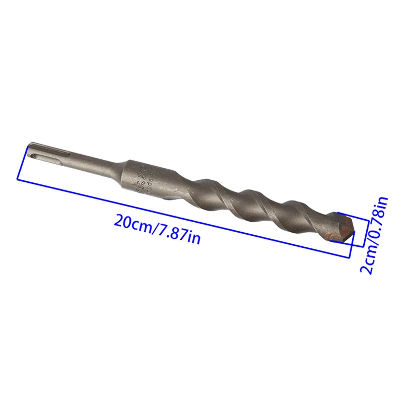 اثنين من حفر وأخاديد لحفر الجدران 1 قطعة 20 مللي متر رأس مستدير مثقاب مطرقة كهربائي 200 مللي متر حفر خرسانة متينة