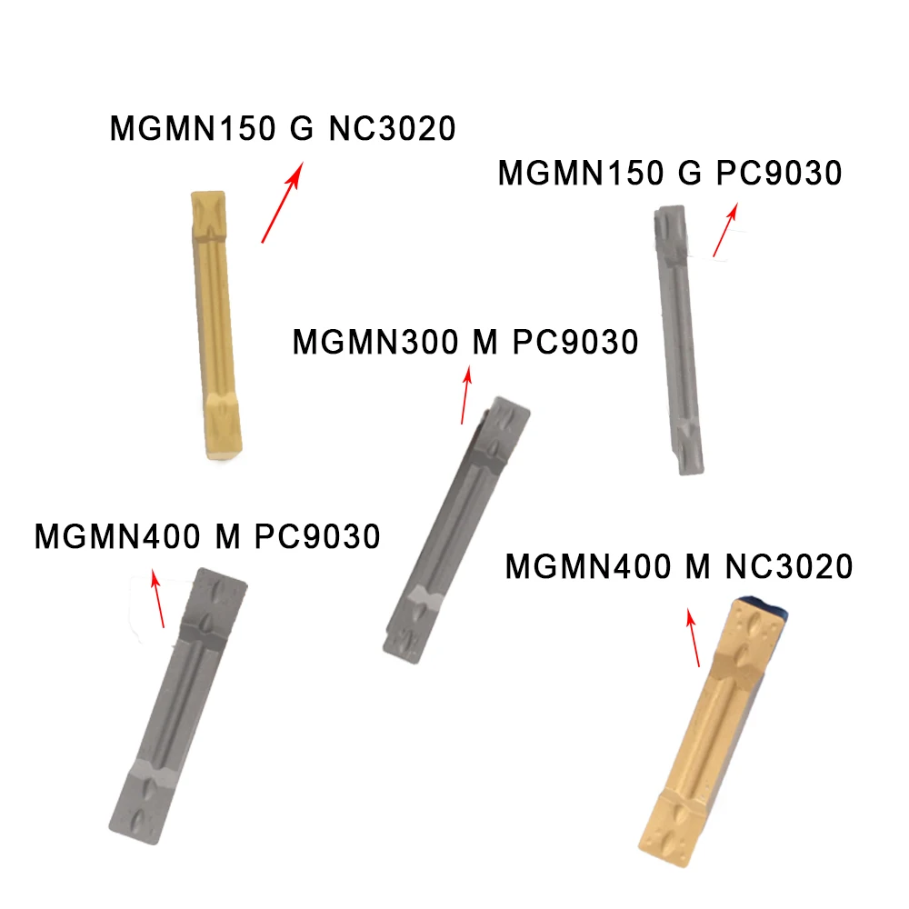 10PCS MGMN150 / MGMN200 G  / MGMN300 / MGMN400  M  NC3030 / PC9030 Turning Tools Carbide Inserts CNC Lathe Cutter Parting and Gr