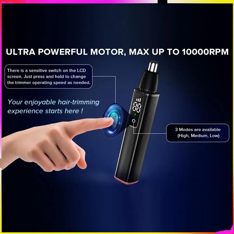 M04KจมูกผมTrimmerสําหรับชายUSBชาร์จหูจมูกผมTrimmerพร้อมจอแสดงผลLCD Professionalตัดเครื่องมือใช้งานง่าย-A