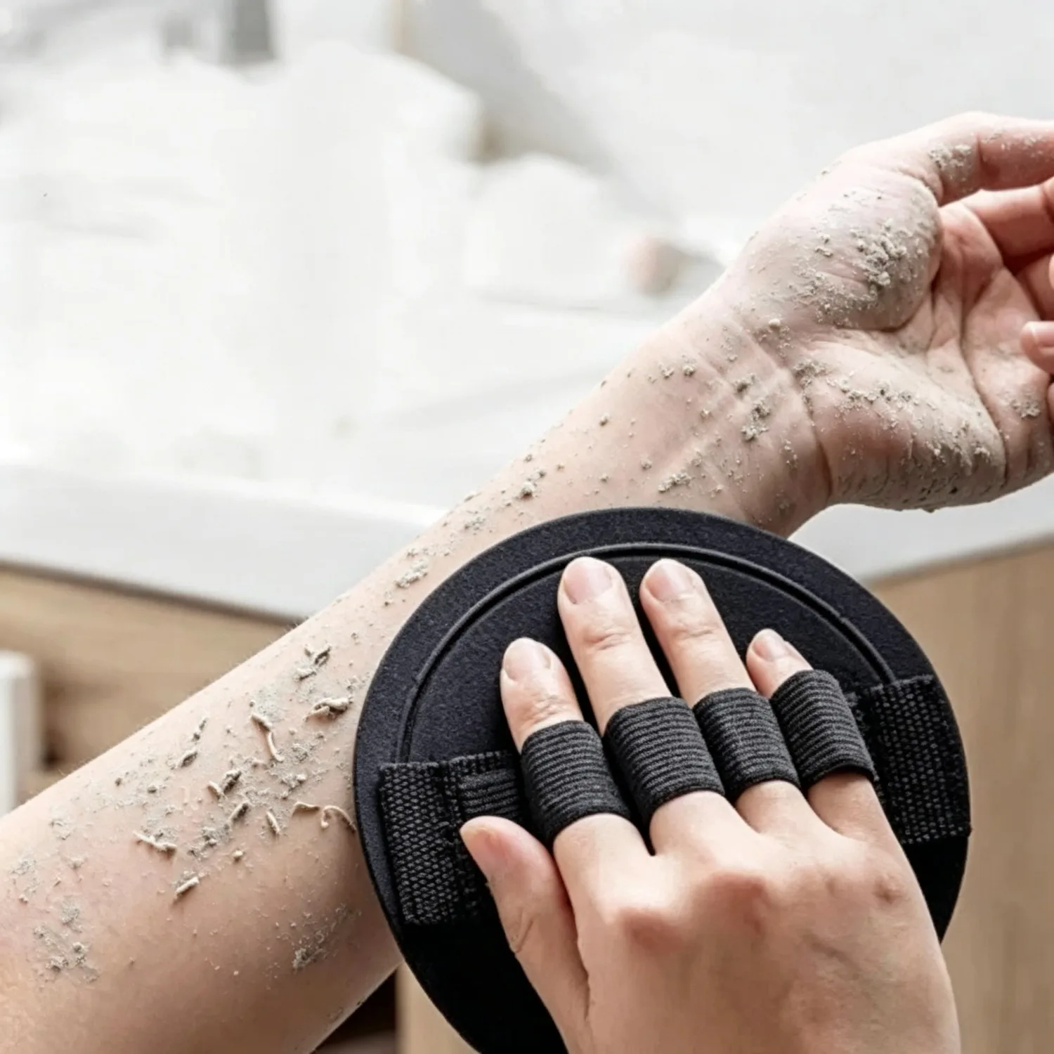 Exfoliating Bath Glove Body Scrubber, Deep Cleansing Dead Skin Remover for Shower Spa, Reusable Three-Finger for Arms Legs