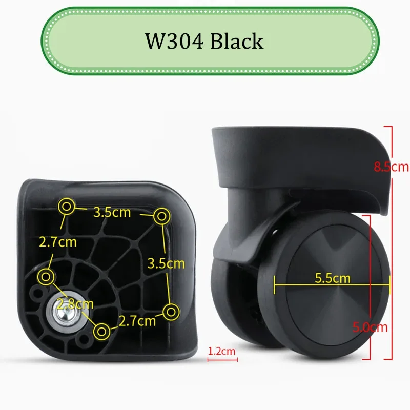 Universal Wheel W304 Replacement Suitcase Convenient Silent Smooth Shock Durable Absorbing Rotating Accessories Caster Wheels