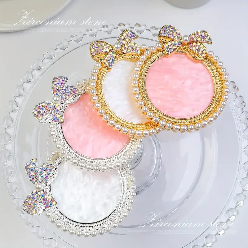 1 elegant pearl and rhinestone nail enhancement palette - diamond base heart-shaped rose gold foundation make-up - square antiqu