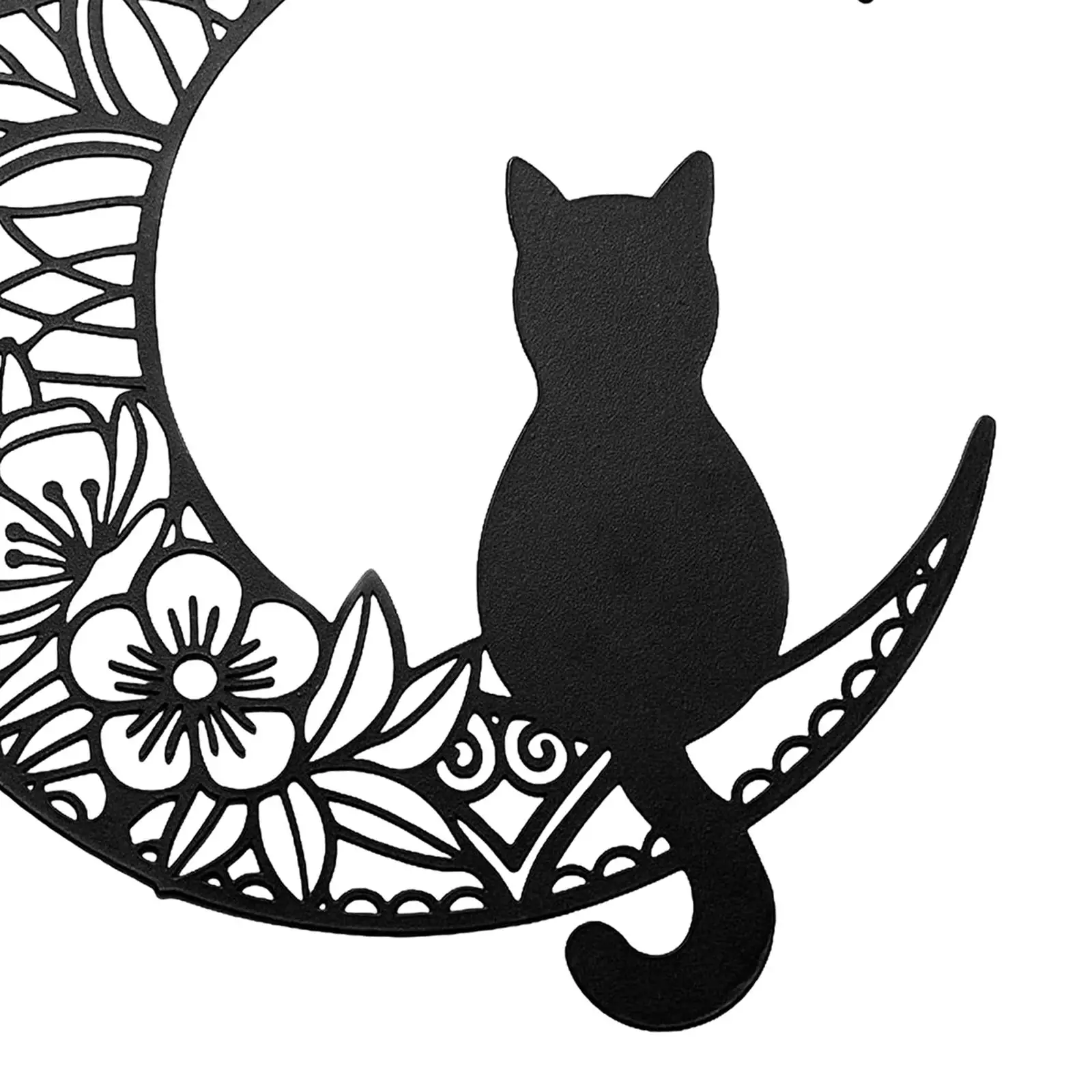 Décoration murale en métal de 13 pouces, silhouette de chat, ornement mural suspendu, décoration de chat pour balcon, chambre à coucher, véranda, salon
