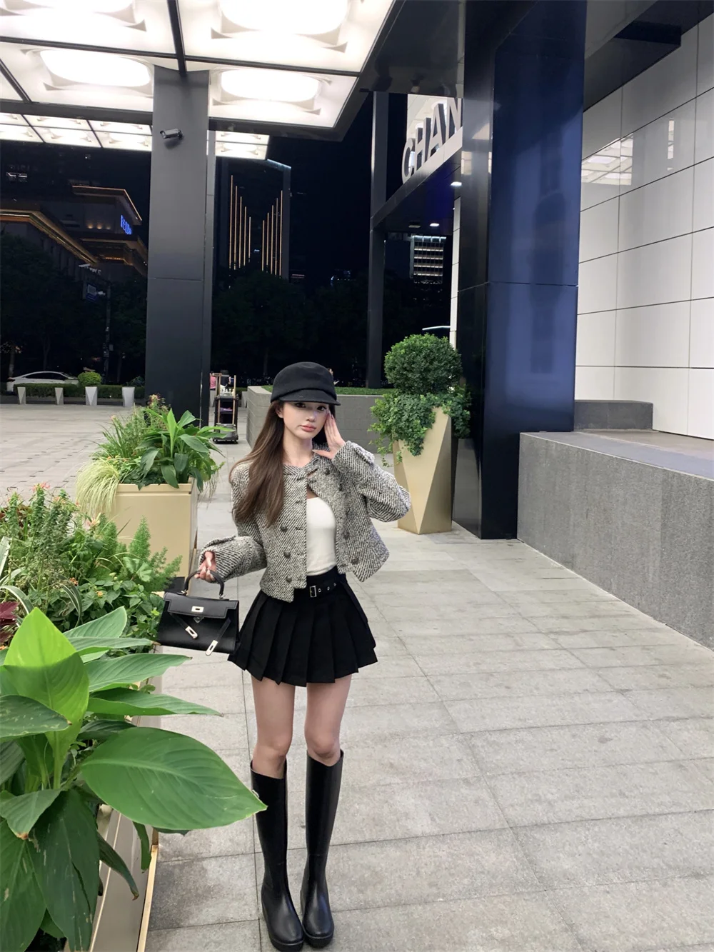 Shot Cotton-Padded Spice Girl Fashion High Quality Knight Style Double-Breasted Wool Jacket Women Coats
