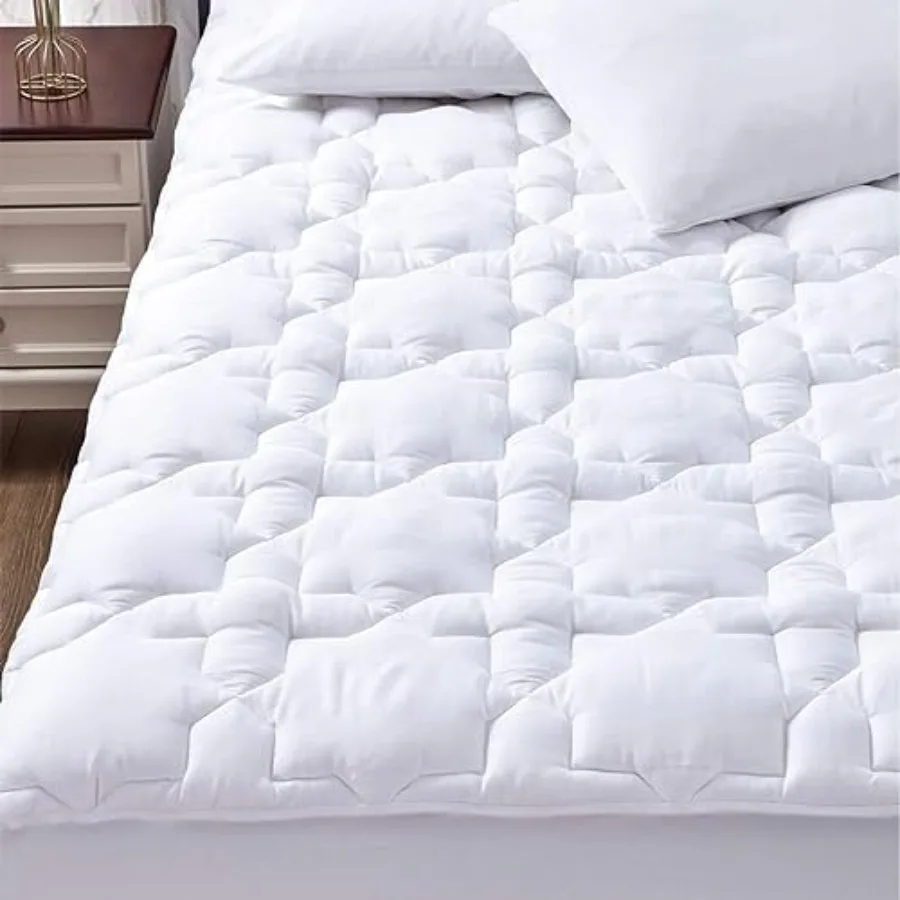 

Mattress Pad - Cotton Cooling Mattress Topper up 8-21" Deep Pocket Quilted Fitted Mattress Cover, Breathable and Soft Mattress