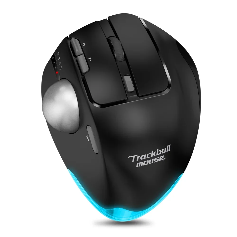 ZELOTES Trackball Mouse Tri-mode Bluetooth  CAD Drawing Wireless 2D/3D Professional  Designer Cross-screen PS Ergonomic