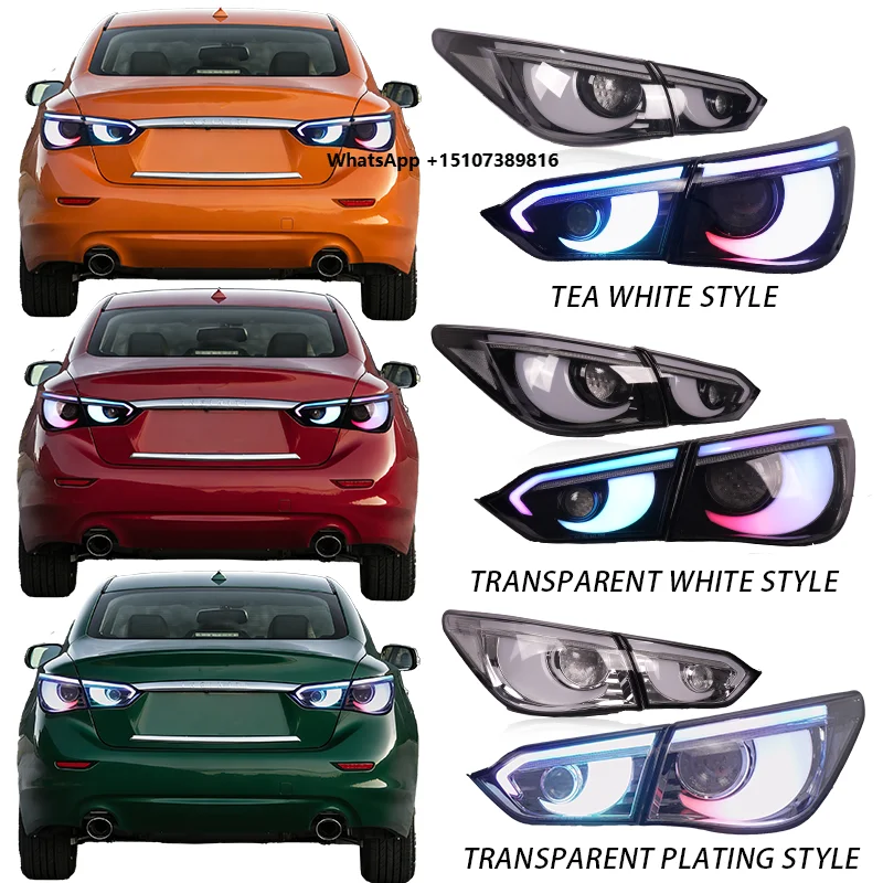 

SINDAR Auto RGB Modified Taillights for Infiniti Q50 Q50s 2013-2017 for Skyline 200GT-T 350GT V37 2014-2024 Hawkeye Style