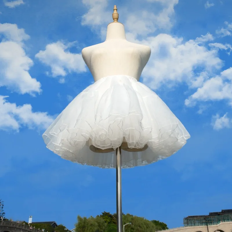 Five Layers Size XL Soft Yarn Cloud Support Canopy Cute Petticoat Blacke White Fluffy Lolita Skirt Cosplay Boneless