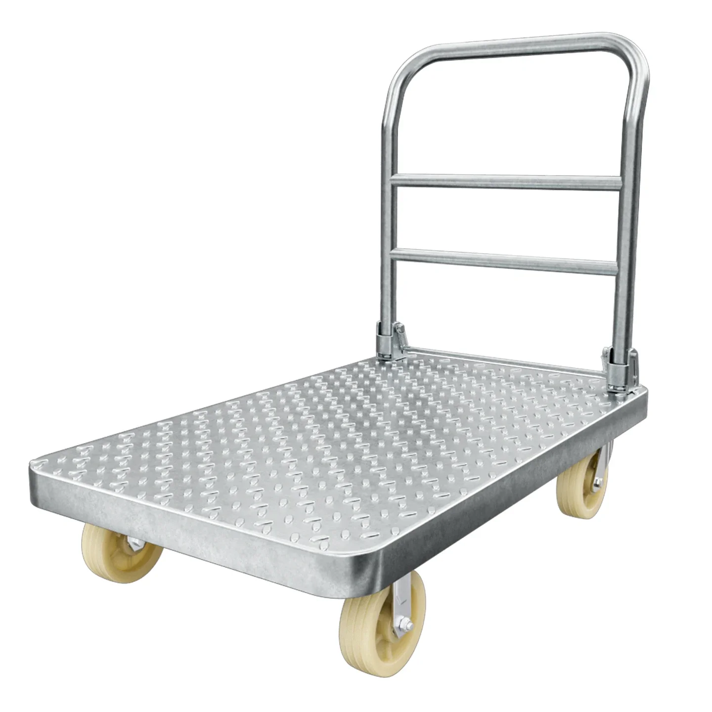 2026 Heavy Duty Metal Folding Hand Truck 105*63 Steel Platform Trolley Cart 1000kgs