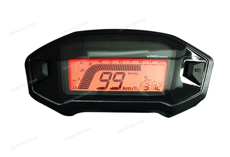 Motorcycle Modification Speedometer - 12V Plastic Instrument Cluster, 2-4 Cylinder Accessory with Odometer