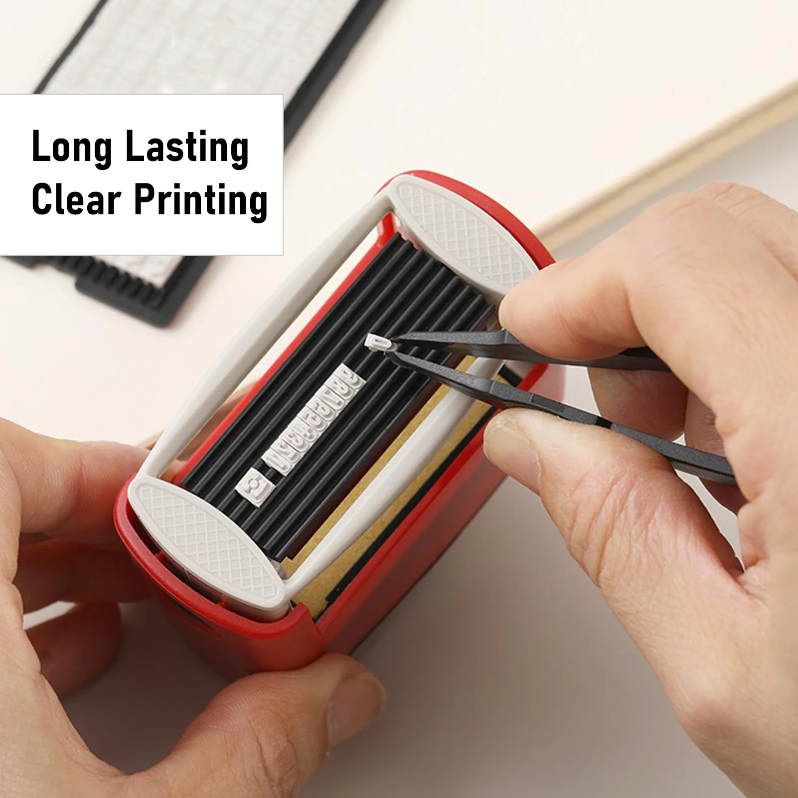 숫자 문자 스탬퍼 검정 잉크 인쇄 템플릿 1-1/2 X 1/2 인치 잉크 스탬퍼 키트 휴대용 디자인 ABS 소재 가정용