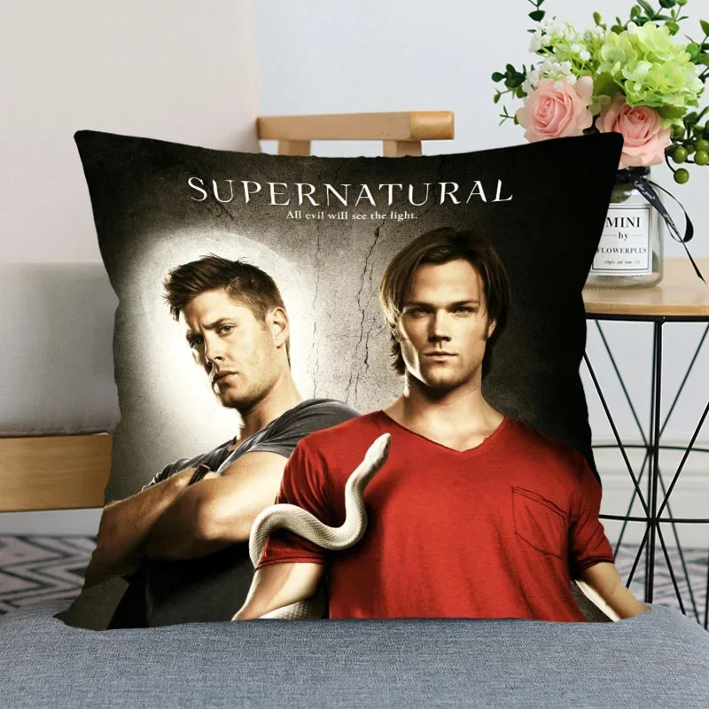 New Supernatural TV Pillowcase Bedroom Home Decorative Gift Pillow Cover Square Zipper Pillow Cases 45x45 Satin Soft