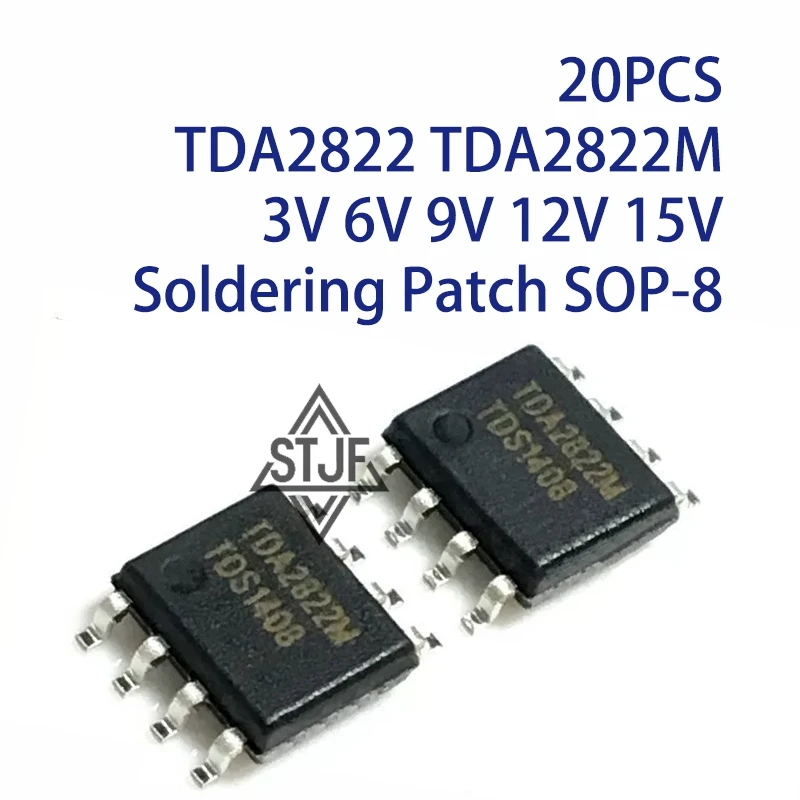 20PCS TDA2822 TDA2822M 3V 6V 9V 12V 15V Soldering Patch SOP-8