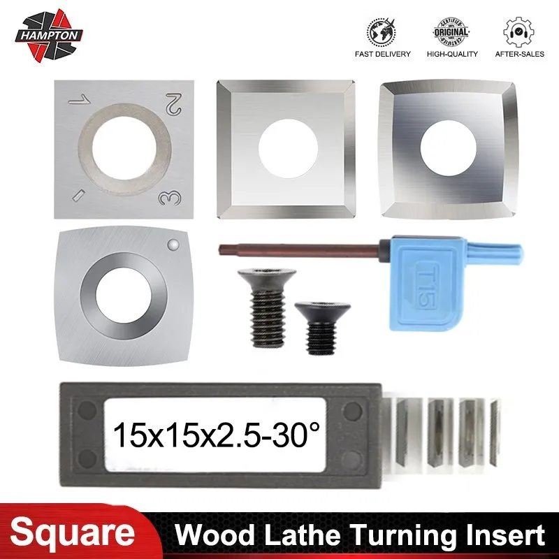 15mm Square Carbide Insert for Wood Turning Spiral/Helical Planer Cutter Head Wood Lathe Turning Tools