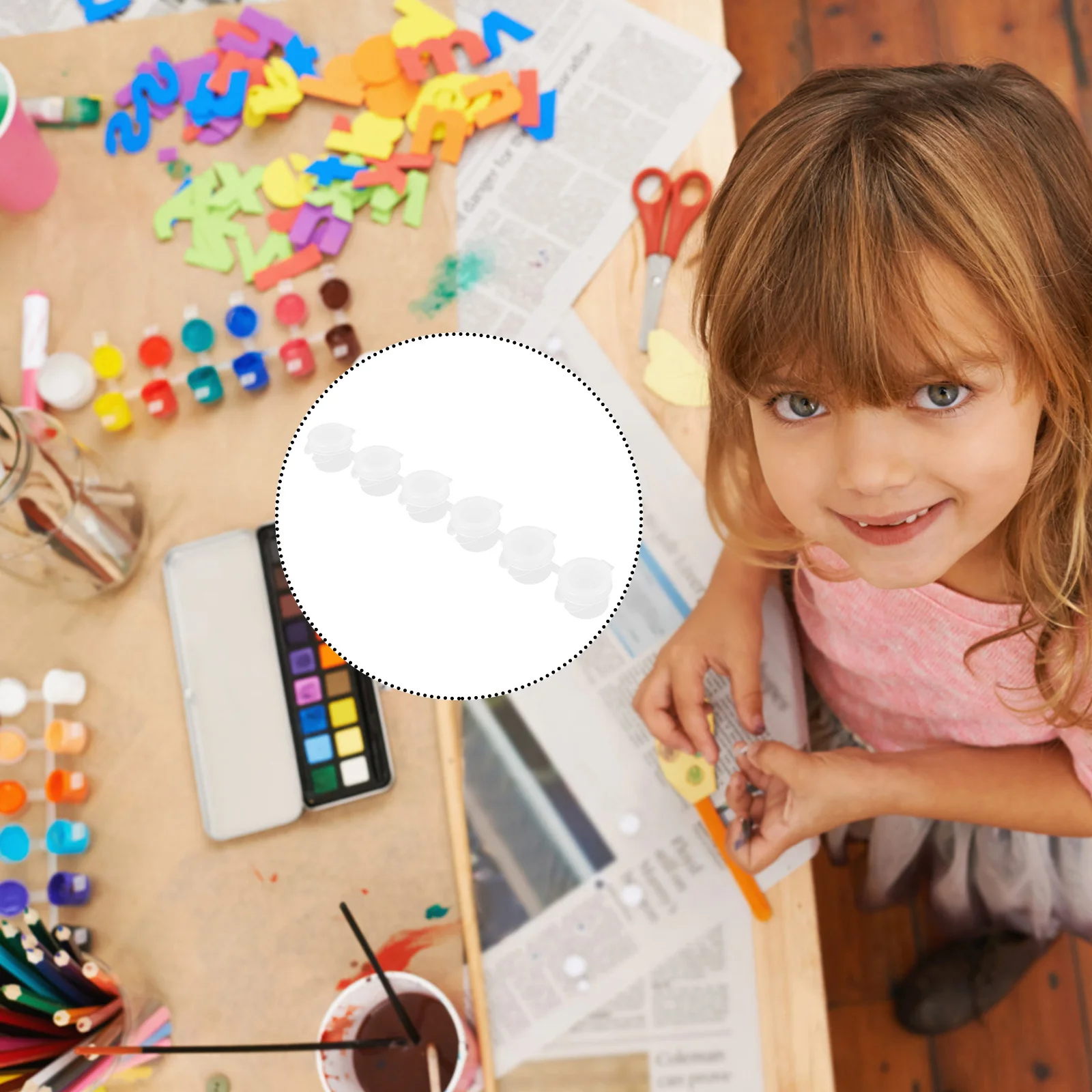 Boîte à pigments en plastique transparent, 30 pièces, Mini Pot de peinture, bandes pour Camping scolaire, conteneurs de stockage, fournitures de peinture