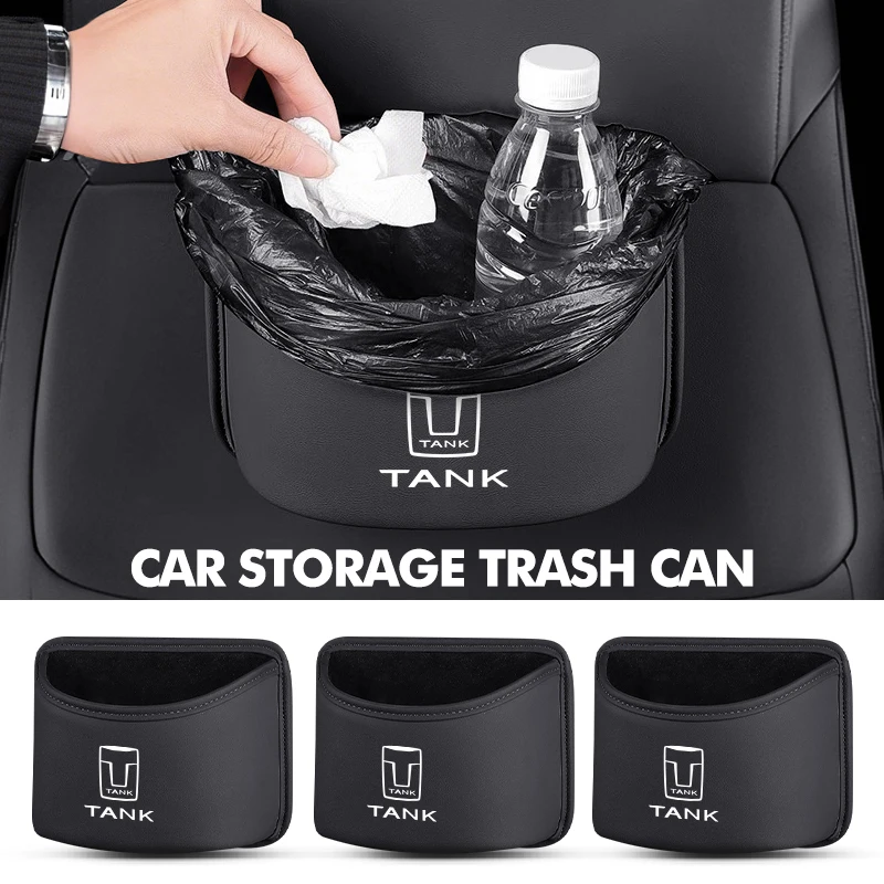Кожаный автомобильный мусорный бак, подвесная сумка для хранения мусорного бака для TANK Great Wall 300 500300500