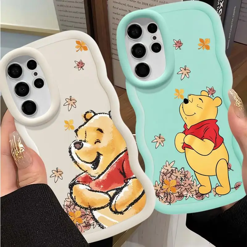 Disney Winnie The Pooh Phone Case for Samsung Galaxy  S21 S22 S23 FE S24 Ultra A22 A23 A24 A25 A32 A33 A53 A52 A54 Waves Shell