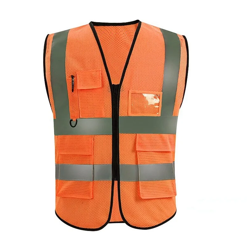 Breathable Rflective Vest Traffic Safety Vest Multi-pocket for Railway Workers Miners Builders Racing Running in Summer