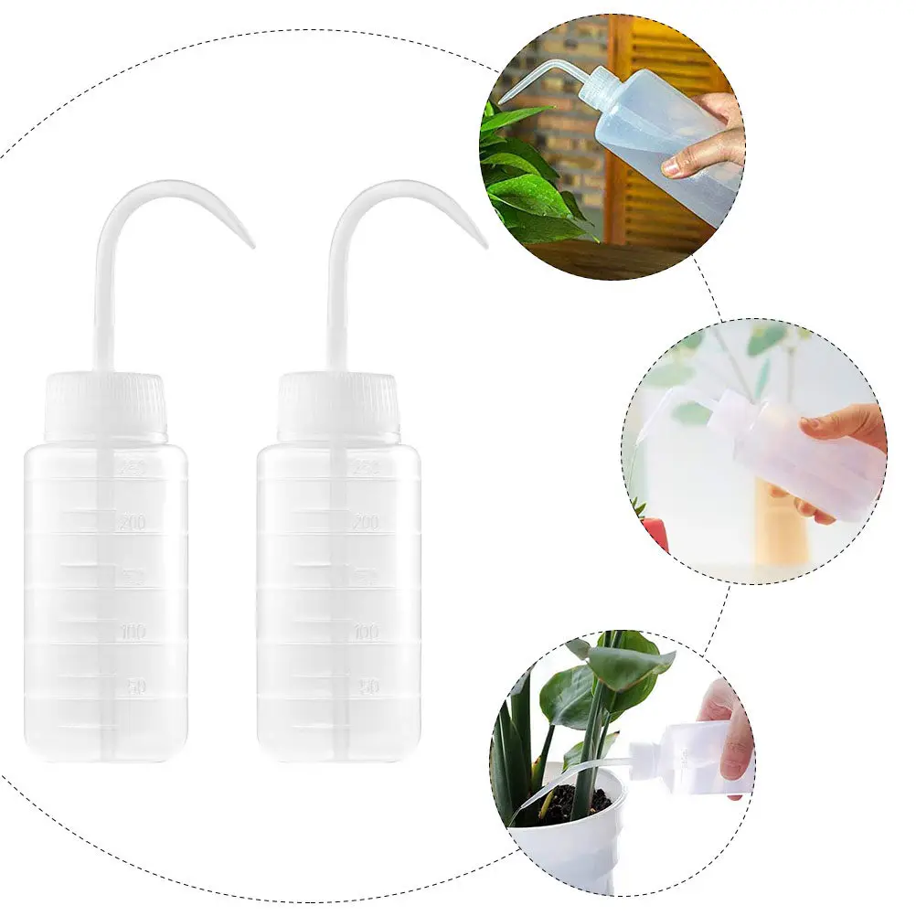2Pcs 250Ml Break Mouth Design Refillable Plastic Hairdressing Bottles with Clear Scale for Barber Shops Hair Color Mixing Liquid