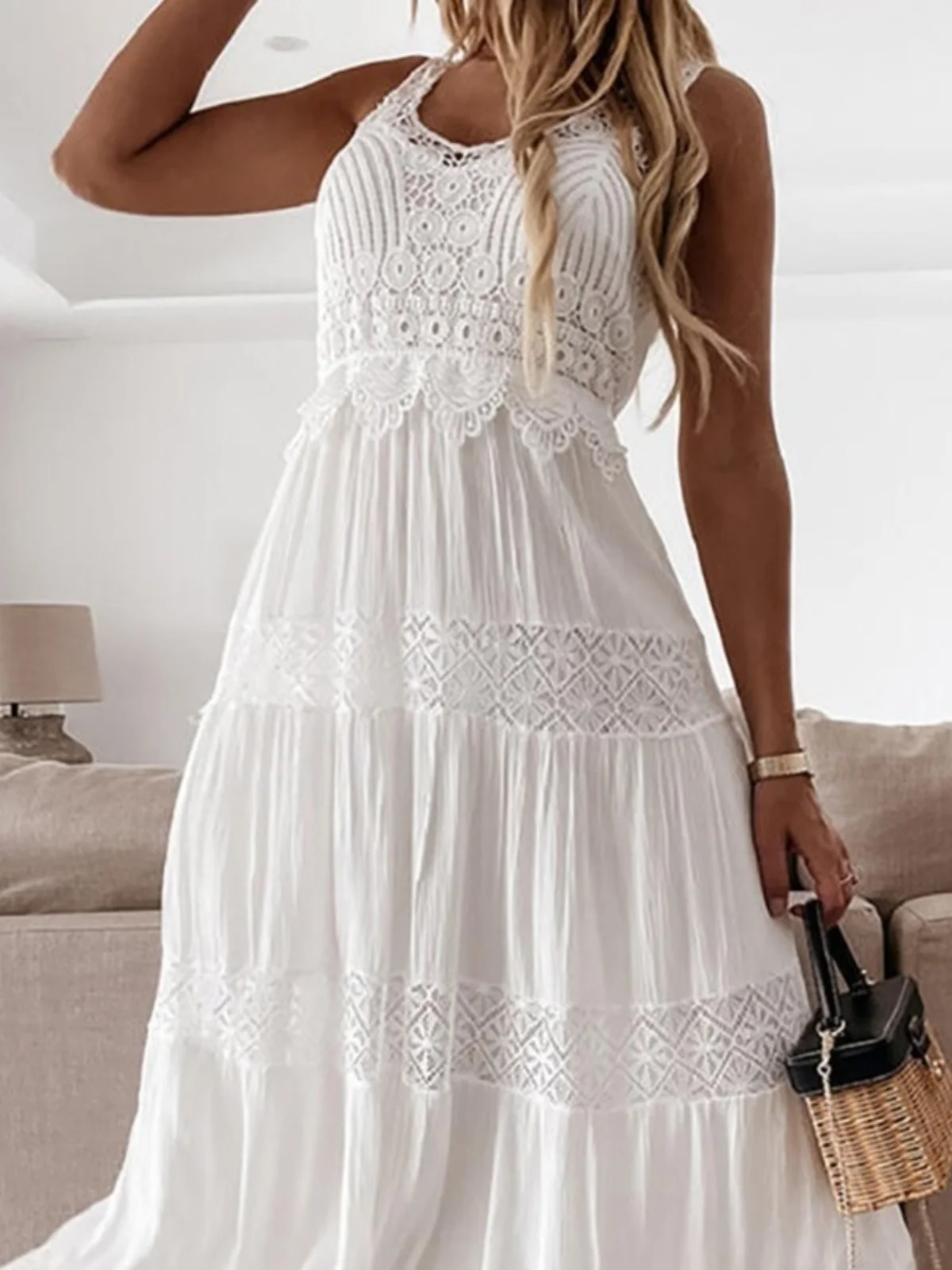 Highend Kant Hoge Taille Bochtige Split Casual Dr Ele Commute Polyestervezel Svel Modern Sle Alle seizoenen Rits C...