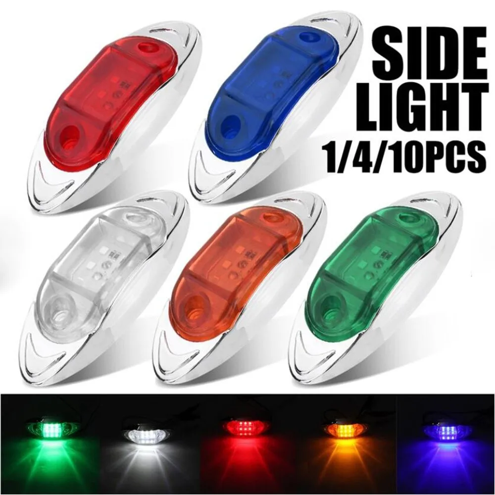 12V-24V 6 LED Side Marker Indicators Light Car Clearance Signal Brake Rear Warning Tail Light Truck Trailer Waterproof