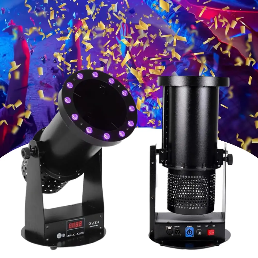 Ship from EU Butoy 1500W Confetti Cannon Machine 12LED RGB CO2 Confetti Machine for Wedding Party Event Colorful Paper Blower