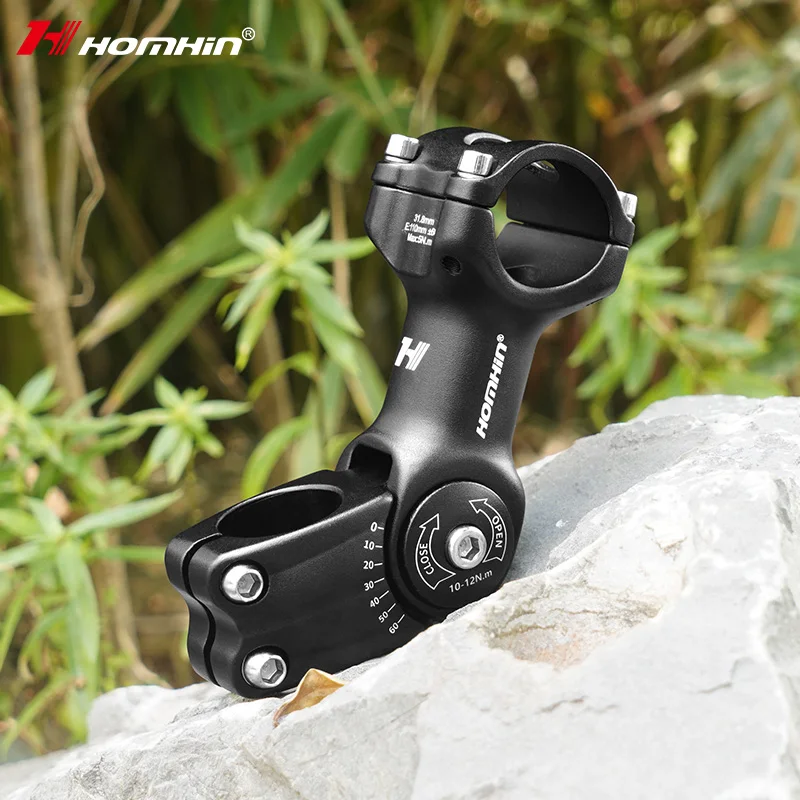 ±60° Bicycle Handlebar Stem Adjustable MTB Bike Stem Bike Riser Ultralight Aluminum Alloy Front Fork Stem Adapter