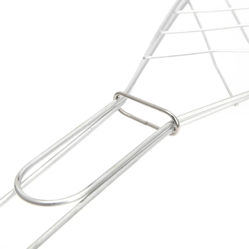 Cesta para grelhar peixe, clipe anti-ferrugem, mão portátil, acampamento, braçadeiras assadas, acessório para camarão, frango,