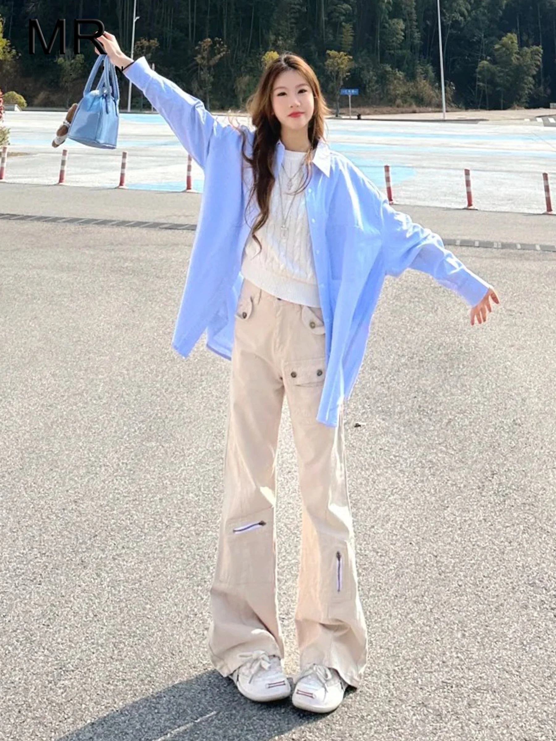 

Kaki American Style Fashion Sexy Girl Micro Flared Jeans Women's New 2026 Summer Slimming Long Pants Casual Spring Cotton