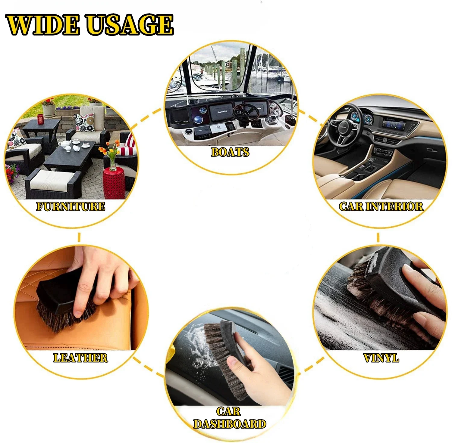 Horsehair Leather Cleaning Brush Genuine Horsehair Detailing Brush Car Interior Detailing Tools For Car Cleaning And Washing image 6