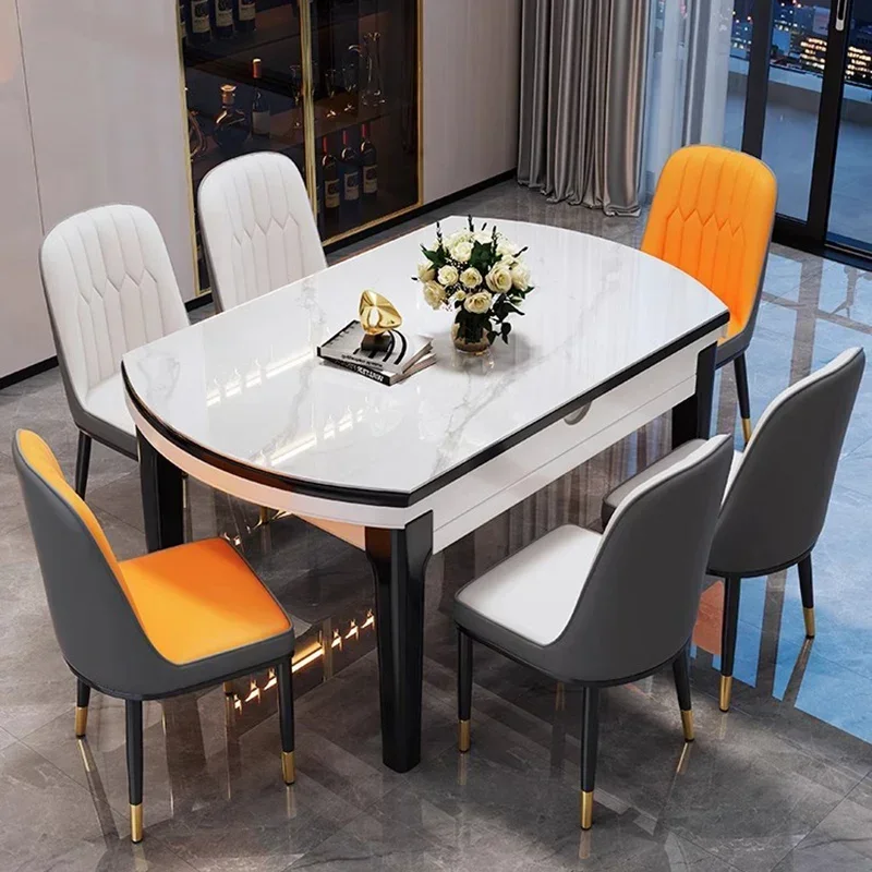 

Folding Luxury Dining Table Extension Modern Design Breakfast Dining Table Living Kitchen Mesa Comedor Decoration Accessories