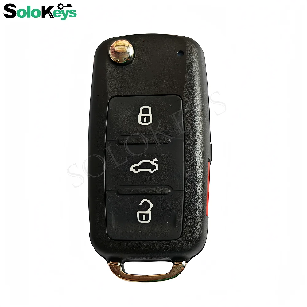 SOLOKEYS For Skoda Octavia Volkswagen Golf Mk6 Tiguan Polo Passat CC SEAT Replacement Folding Remote Key Shell With LOGO